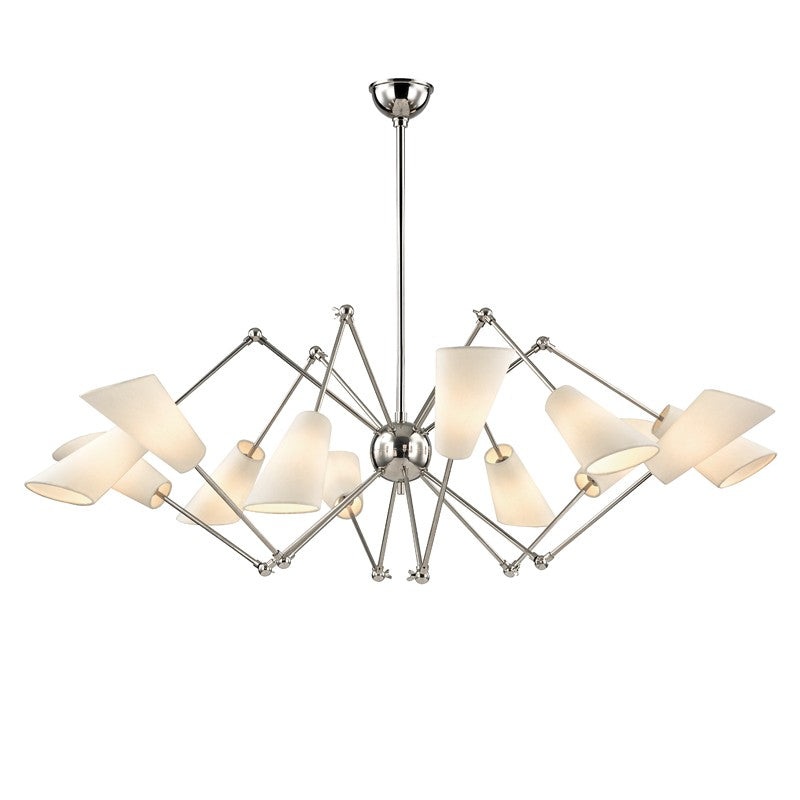 Hudson Valley 5312-PN Buckingham 12 Light Chandelier, Polished Nickel (Discontinued)