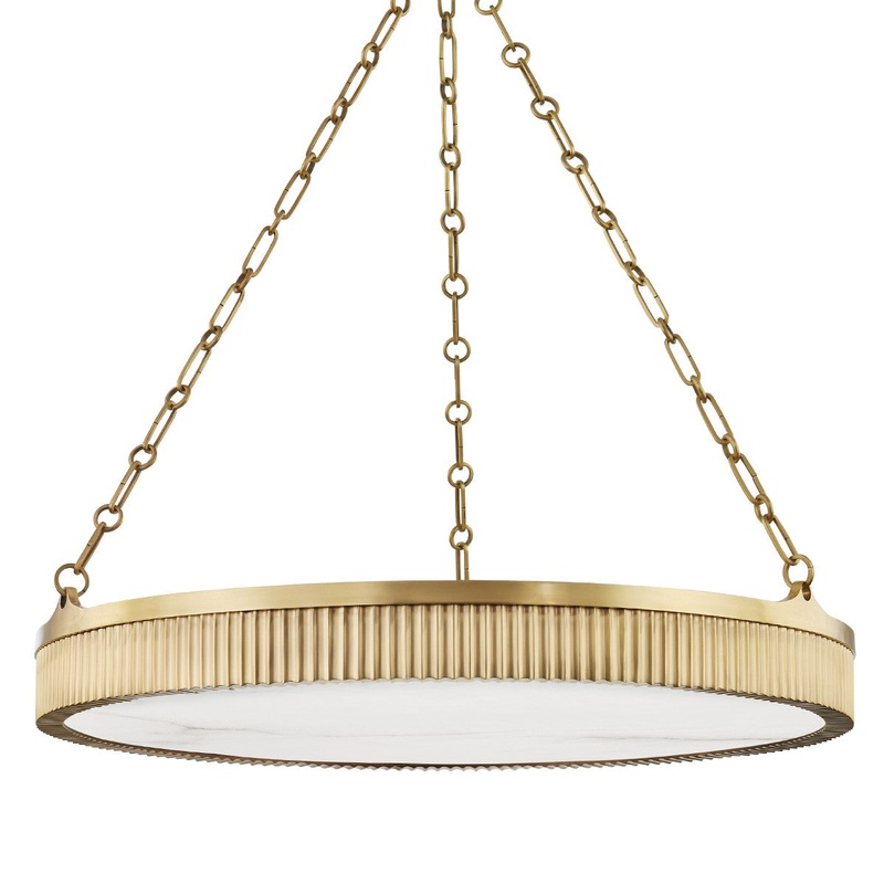 Hudson Valley 532-AGB Lynden Eight Light Pendant, Aged Brass