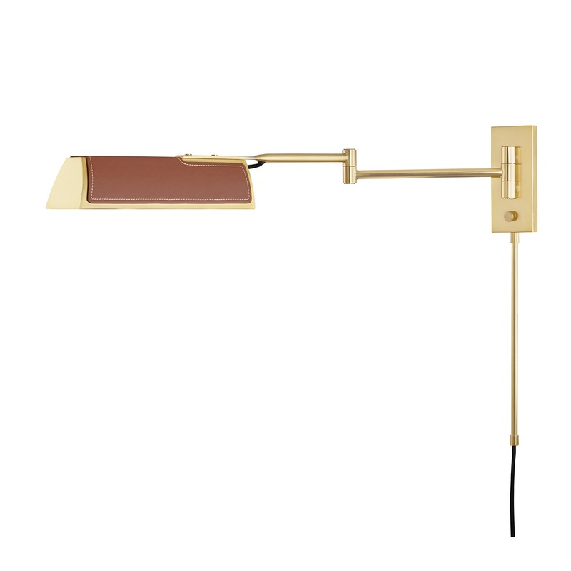 Hudson Valley 5331-AGB Holtsville One Light Swing Arm Wall Sconce, Aged Brass (Discontinued)