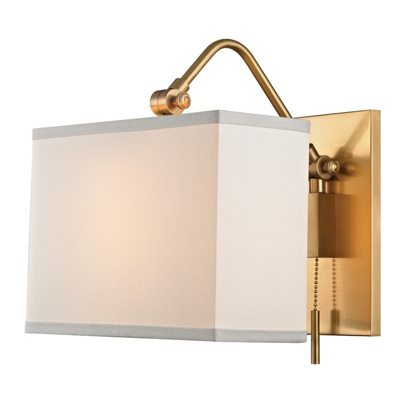 Hudson Valley 5421-AGB Leyden One Light Wall Sconce, Aged Brass