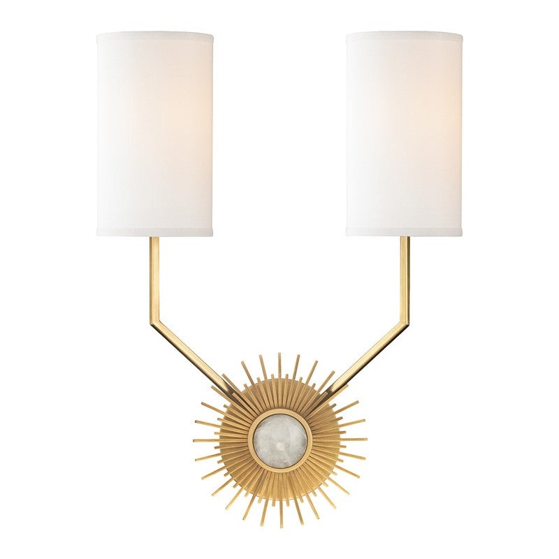 Hudson Valley 5512-AGB Borland Two Light Wall Sconce, Aged Brass