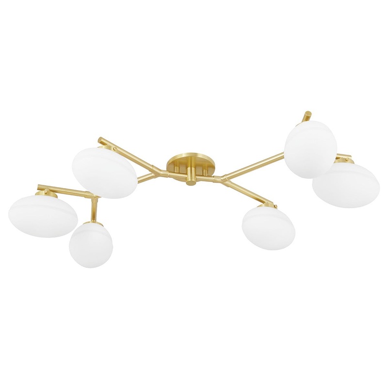Hudson Valley 5541-AGB Wagner Six Light Semi Flush Mount, Aged Brass