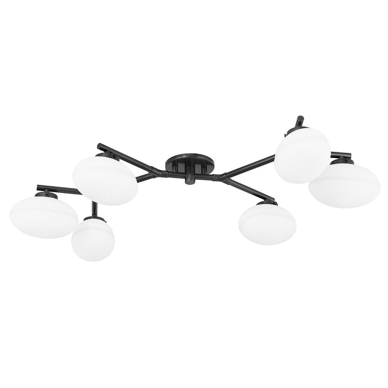 Hudson Valley 5541-OB Wagner Six Light Semi Flush Mount, Old Bronze