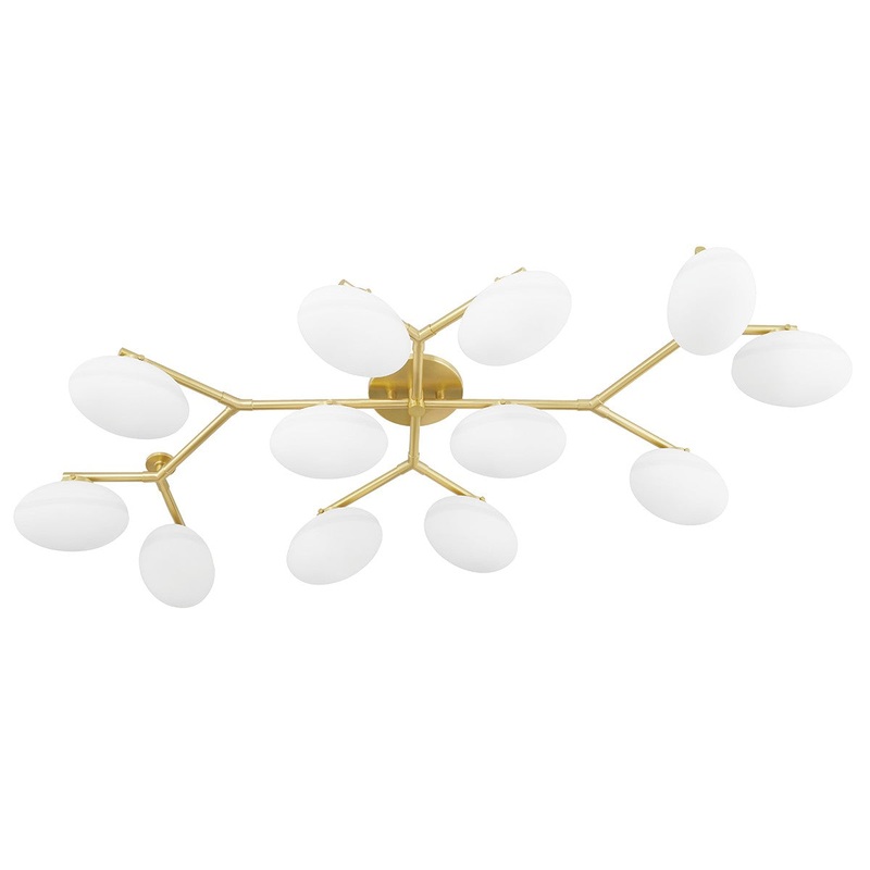 Hudson Valley 5559-AGB Wagner 12 Light Semi Flush Mount, Aged Brass