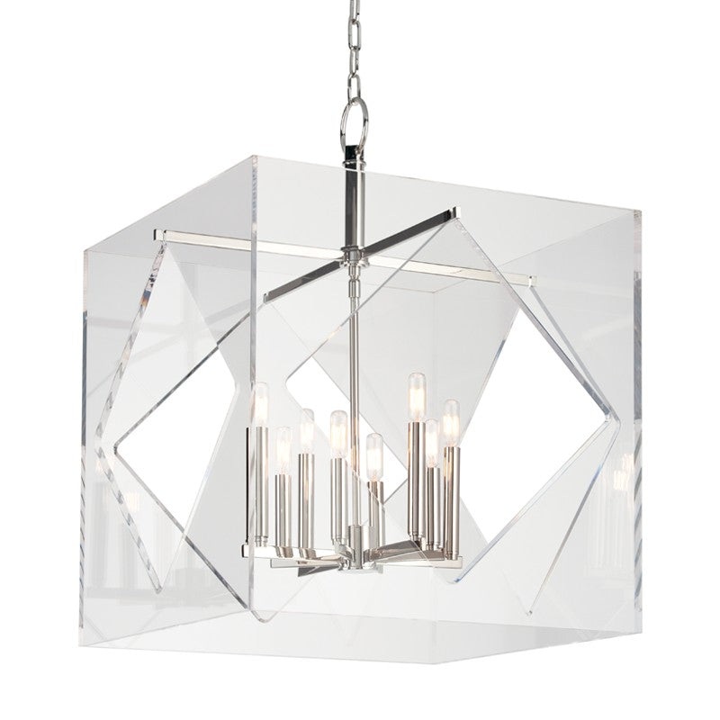 Hudson Valley 5924-PN Travis Eight Light Chandelier, Polished Nickel