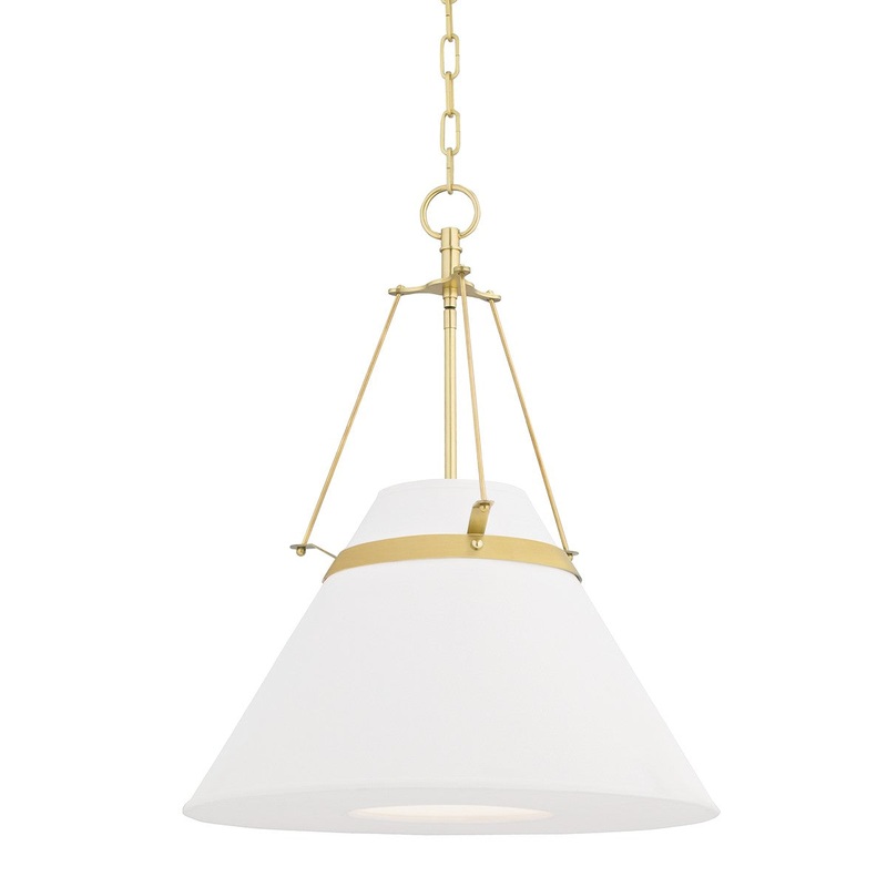 Hudson Valley 6421-AGB Clemens One Light Pendant, Aged Brass