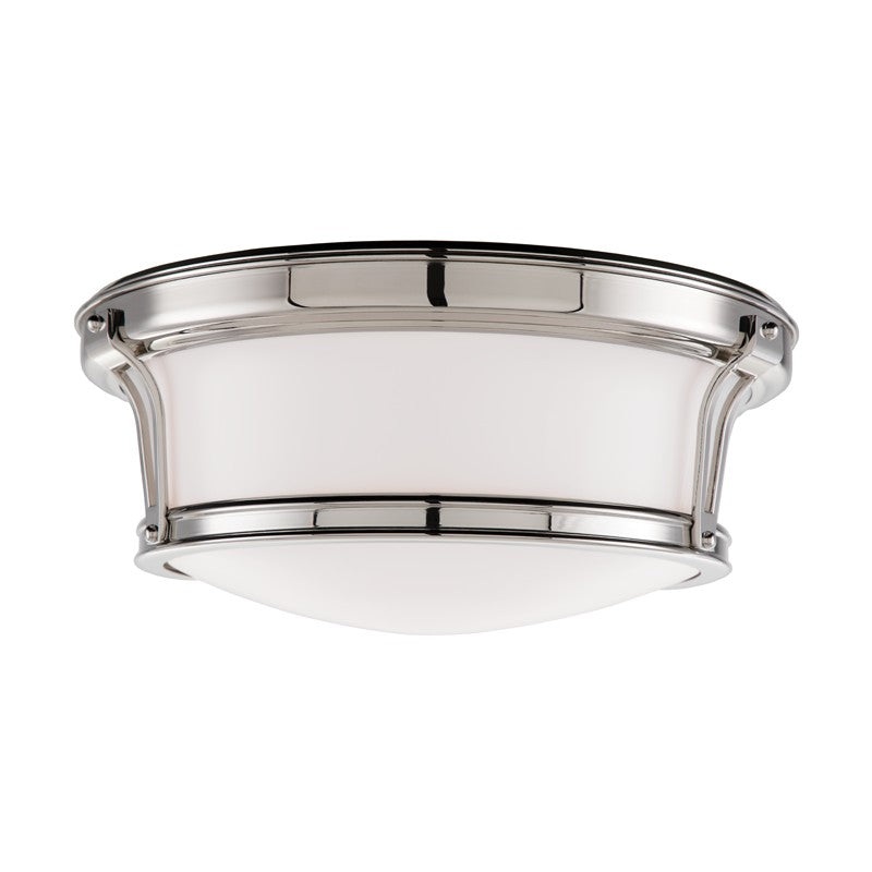 Hudson Valley 6513-PN Newport Two Light Flush Mount, Polished Nickel (Discontinued)