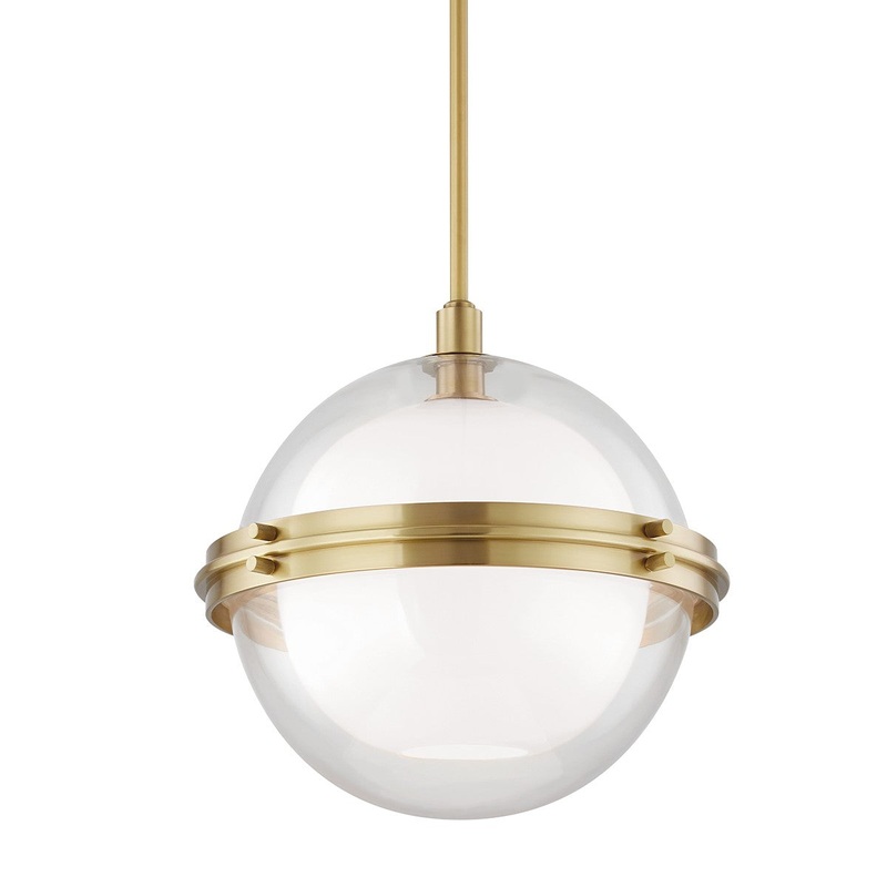 Hudson Valley 6518-AGB Northport One Light Pendant, Aged Brass