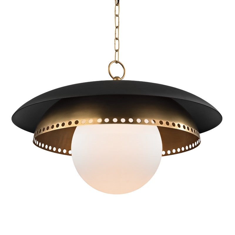 Hudson Valley 3325-AGB Herkimer One Light Pendant, Aged Brass (Discontinued)