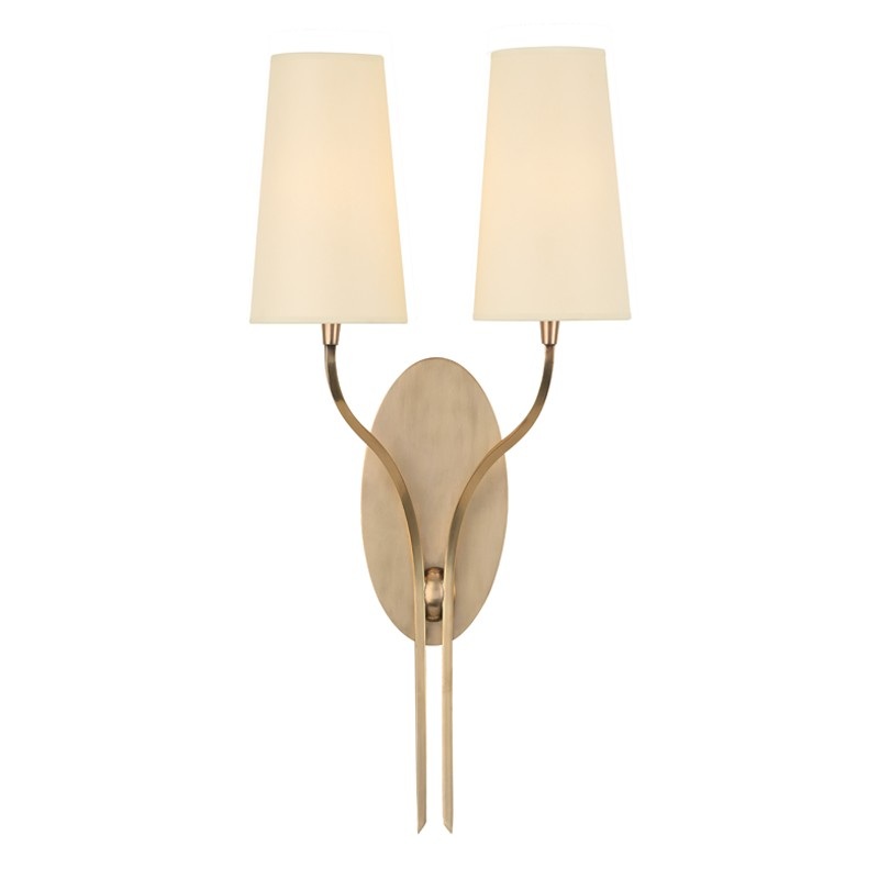 Hudson Valley 3712-AGB Rutland Two Light Wall Sconce, Aged Brass (Discontinued)