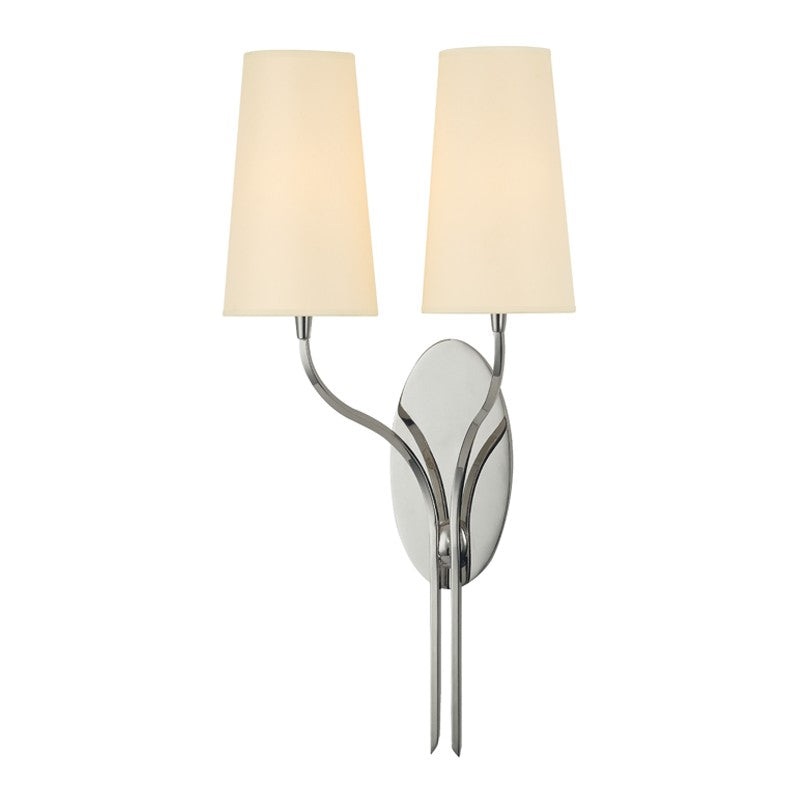 Hudson Valley 3712-PN Rutland Two Light Wall Sconce, Polished Nickel (Discontinued)