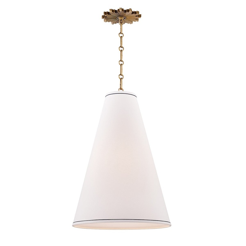 Hudson Valley 3916-AGB Worth One Light Pendant, Aged Brass