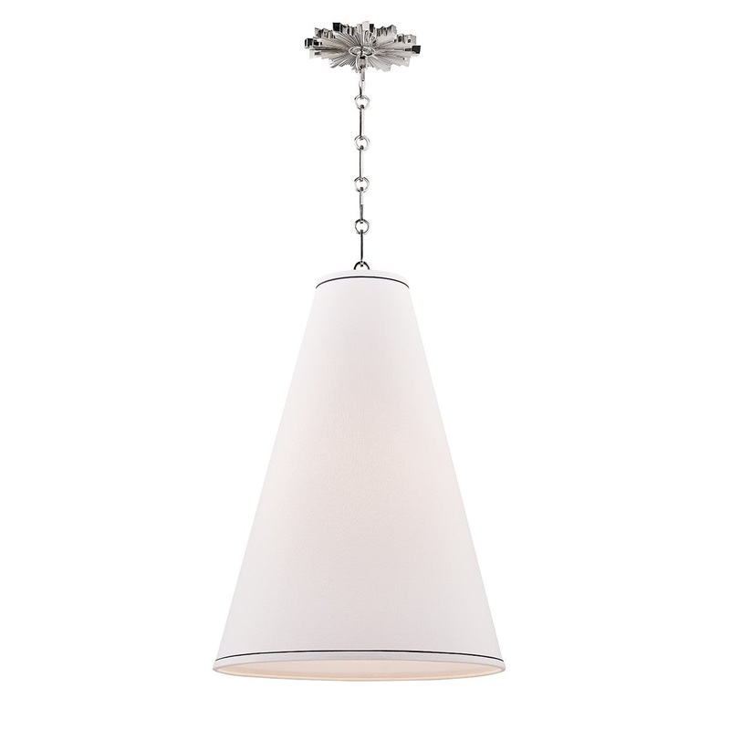 Hudson Valley 3916-PN Worth One Light Pendant, Polished Nickel (Discontinued)