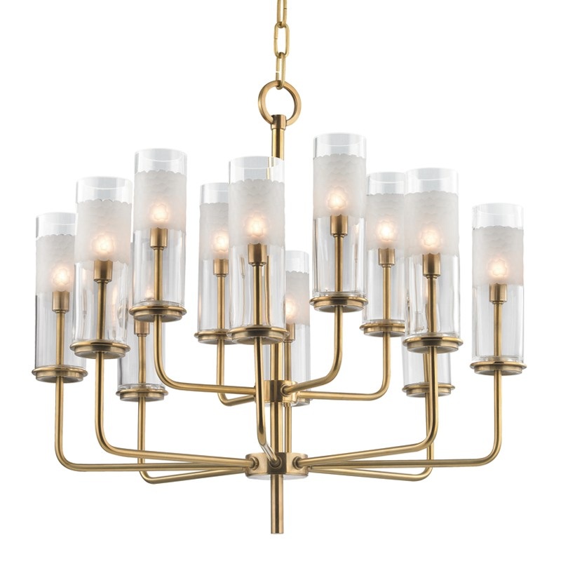 Hudson Valley 3925-AGB Wentworth 12 Light Chandelier, Aged Brass (Discontinued)