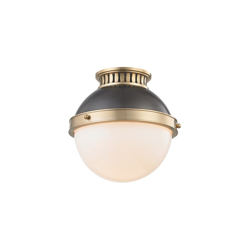 Hudson Valley 4009-ADB Latham One Light Flush Mount, Aged/Antique Distressed Bronze