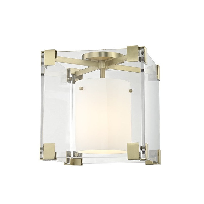 Hudson Valley 4100-AGB Achilles One Light Flush Mount, Aged Brass