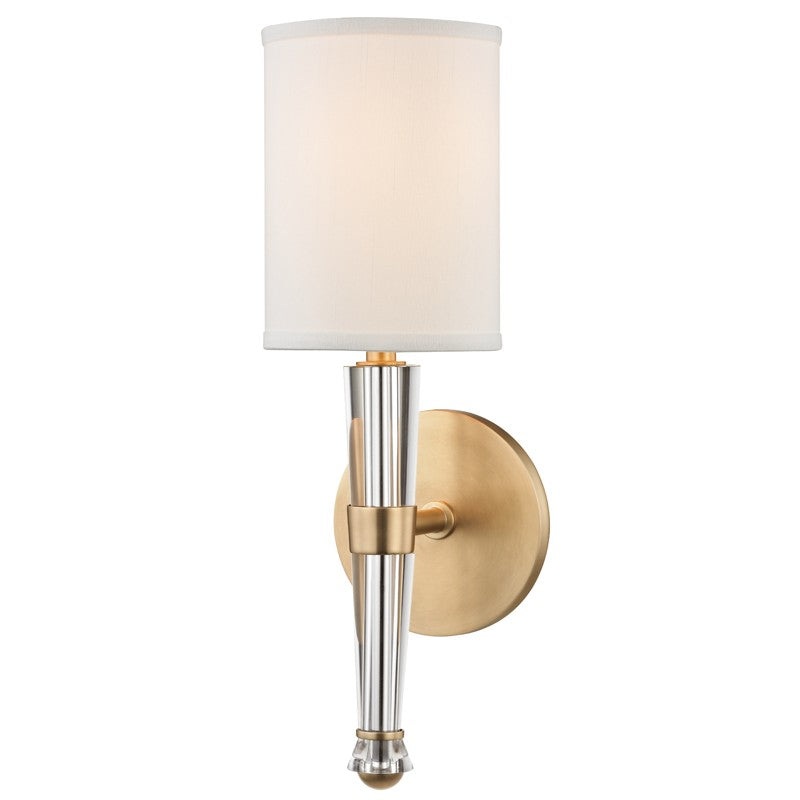 Hudson Valley 4110-AGB Volta One Light Wall Sconce, Aged Brass