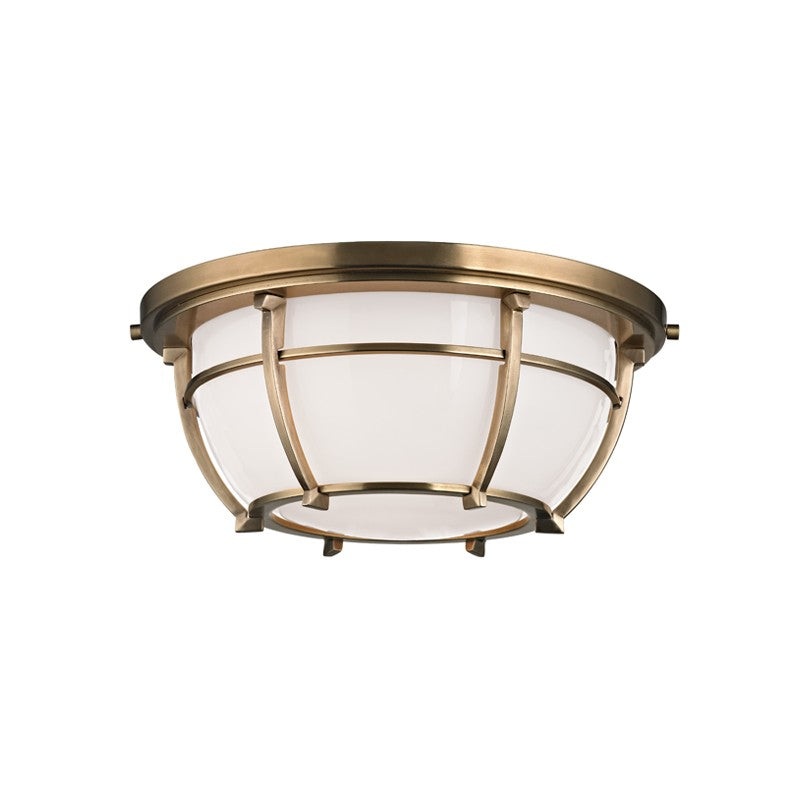 Hudson Valley 4112-AGB Conrad Two Light Flush Mount, Aged Brass (Discontinued)