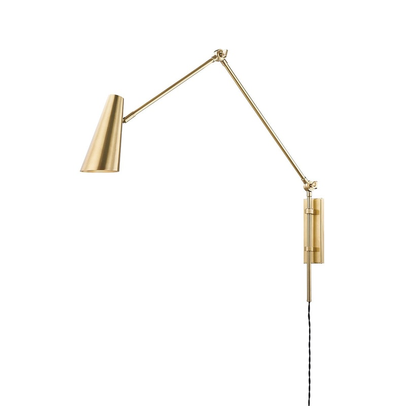 Hudson Valley 4121-AGB Lorne One Light Wall Sconce, Aged Brass