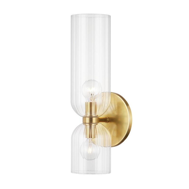 Hudson Valley 4122-AGB Sayville Two Light Wall Sconce, Aged Brass
