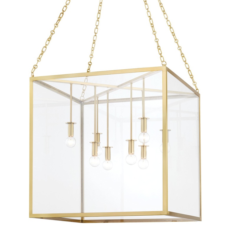 Hudson Valley 4124-AGB Catskill Eight Light Pendant, Aged Brass