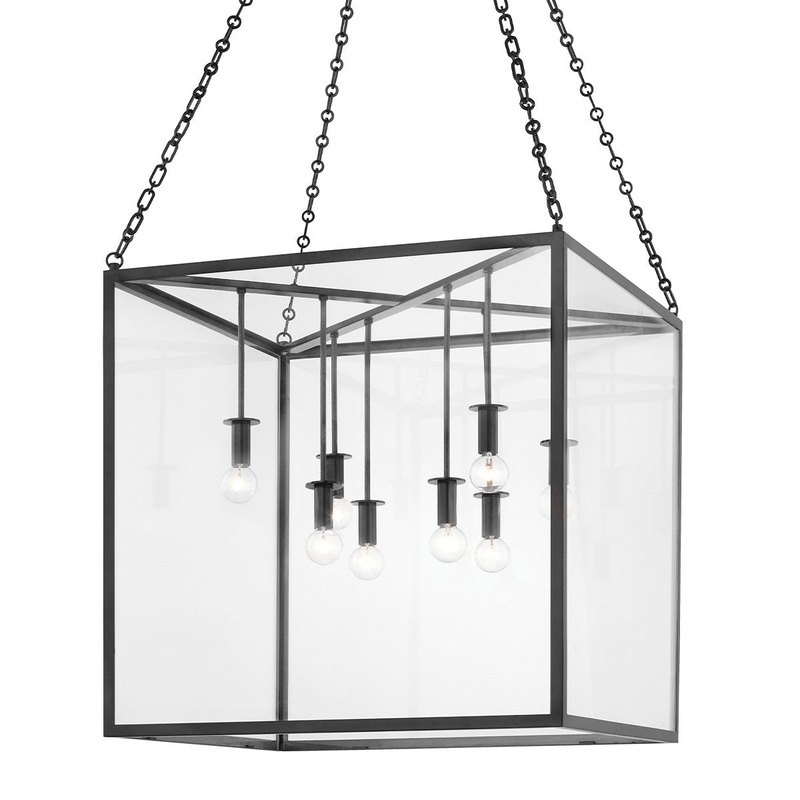 Hudson Valley 4124-AI Catskill Eight Light Pendant, Aged Iron