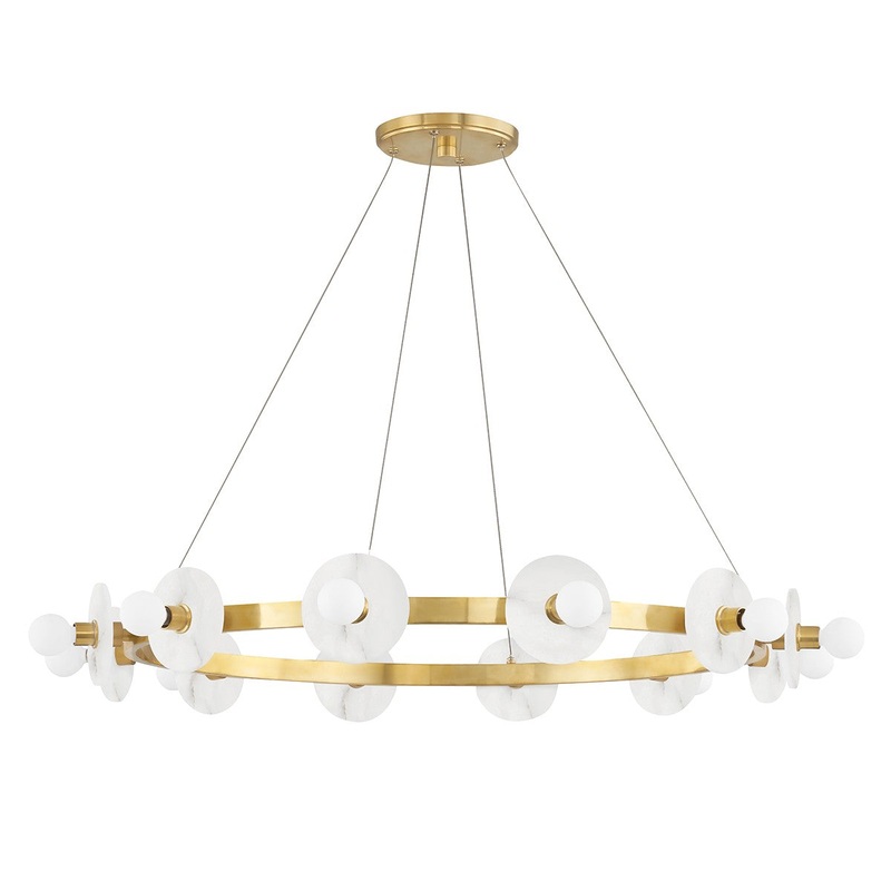 Hudson Valley 4240-AGB Austen 12 Light Chandelier, Aged Brass