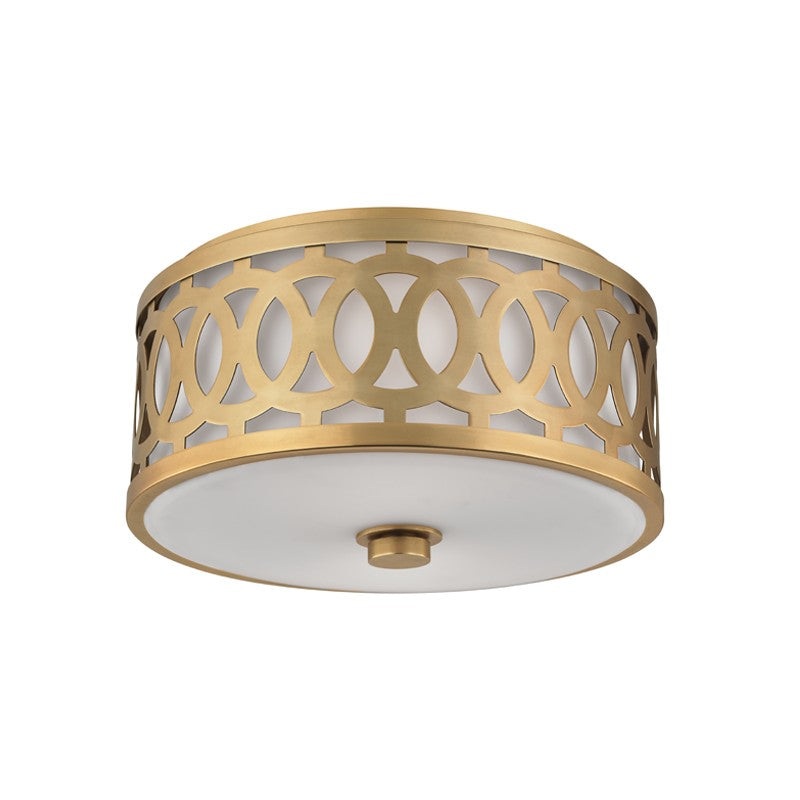 Hudson Valley 4314-AGB Genesee Two Light Flush Mount, Aged Brass (Discontinued)
