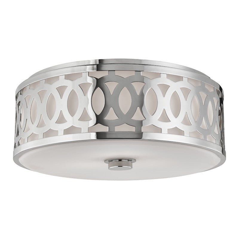 Hudson Valley 4317-PN Genesee Three Light Flush Mount, Polished Nickel (Discontinued)
