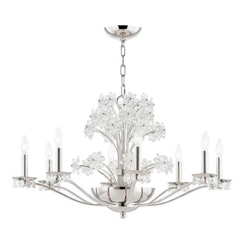 Hudson Valley 4438-PN Beaumont Ten Light Chandelier, Polished Nickel (Discontinued)
