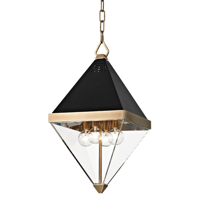 Hudson Valley 4510-AGB Coltrane Four Light Pendant, Aged Brass