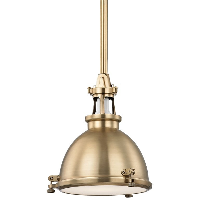 Hudson Valley 4610-AGB Massena One Light Pendant, Aged Brass (Discontinued)