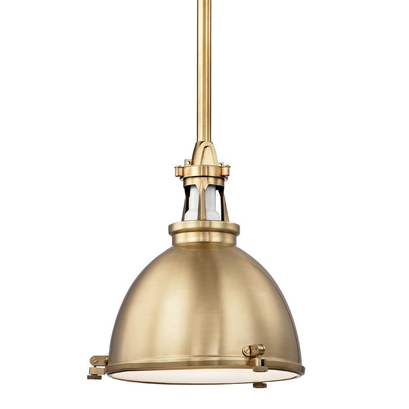 Hudson Valley 4614-AGB Massena One Light Pendant, Aged Brass