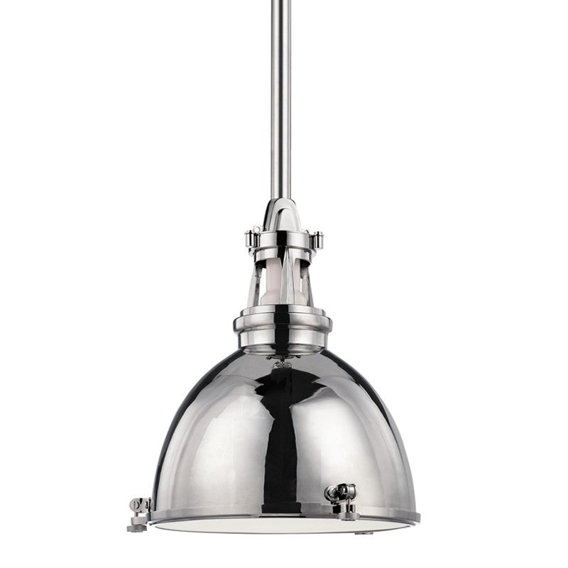 Hudson Valley 4614-PN Massena One Light Pendant, Polished Nickel (Discontinued)