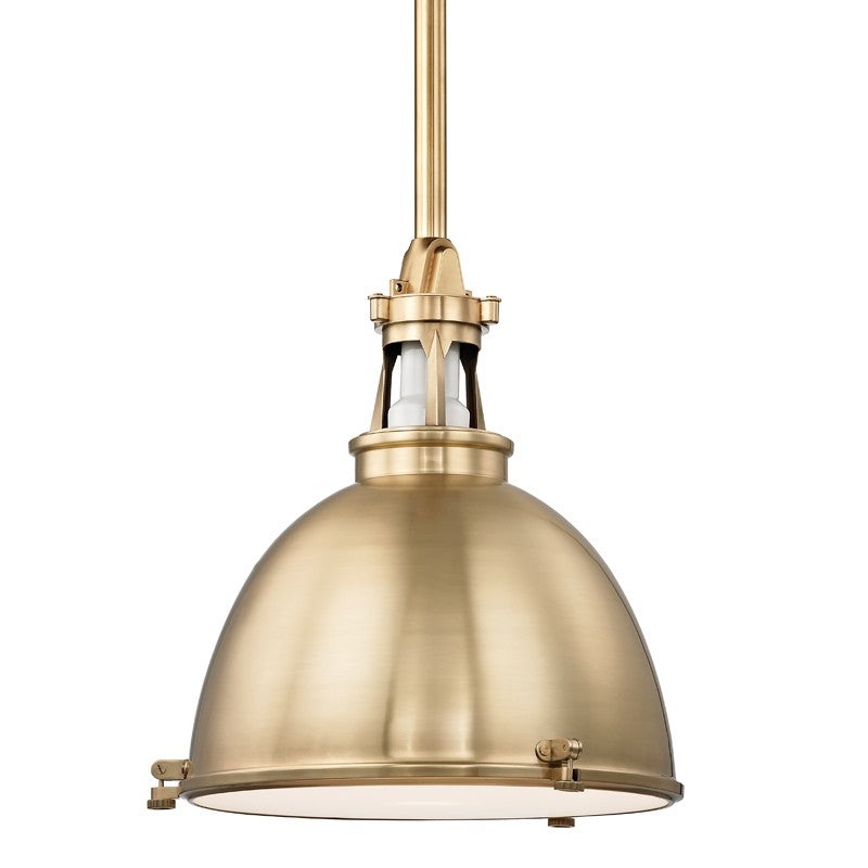 Hudson Valley 4620-AGB Massena One Light Pendant, Aged Brass