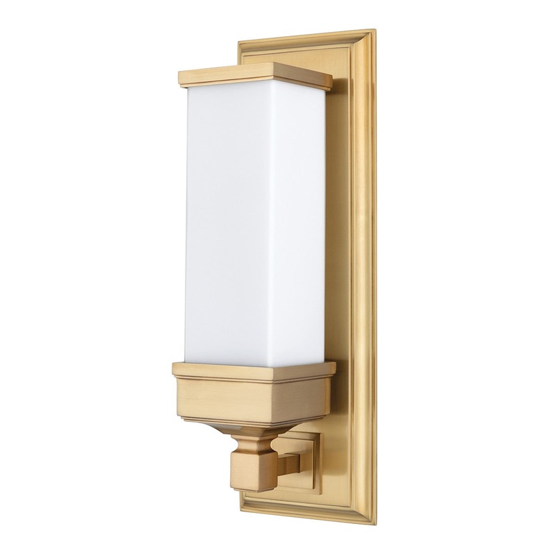 Hudson Valley 471-AGB Everett One Light Wall Sconce, Aged Brass (Discontinued)