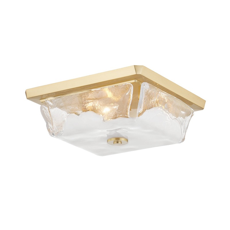 Hudson Valley 4710-AGB Hines Three Light Flush Mount, Aged Brass