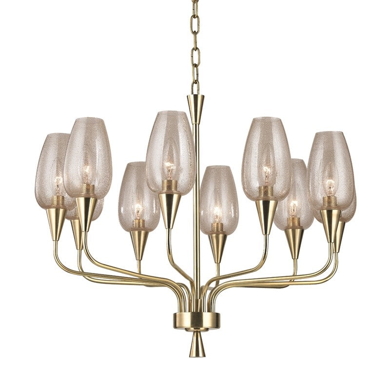 Hudson Valley 4725-AGB Longmont Ten Light Chandelier, Aged Brass (Discontinued)