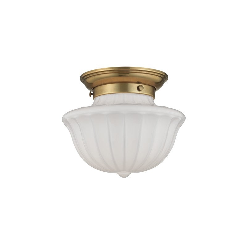 Hudson Valley 5009F-AGB Dutchess One Light Flush Mount, Aged Brass