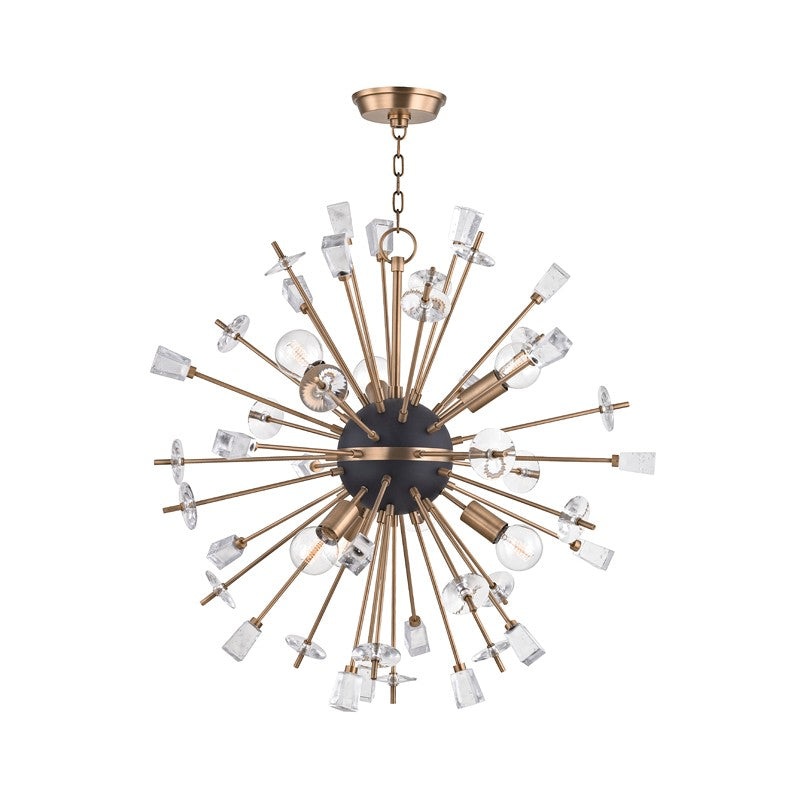 Hudson Valley 5032-AGB Liberty Six Light Chandelier, Aged Brass