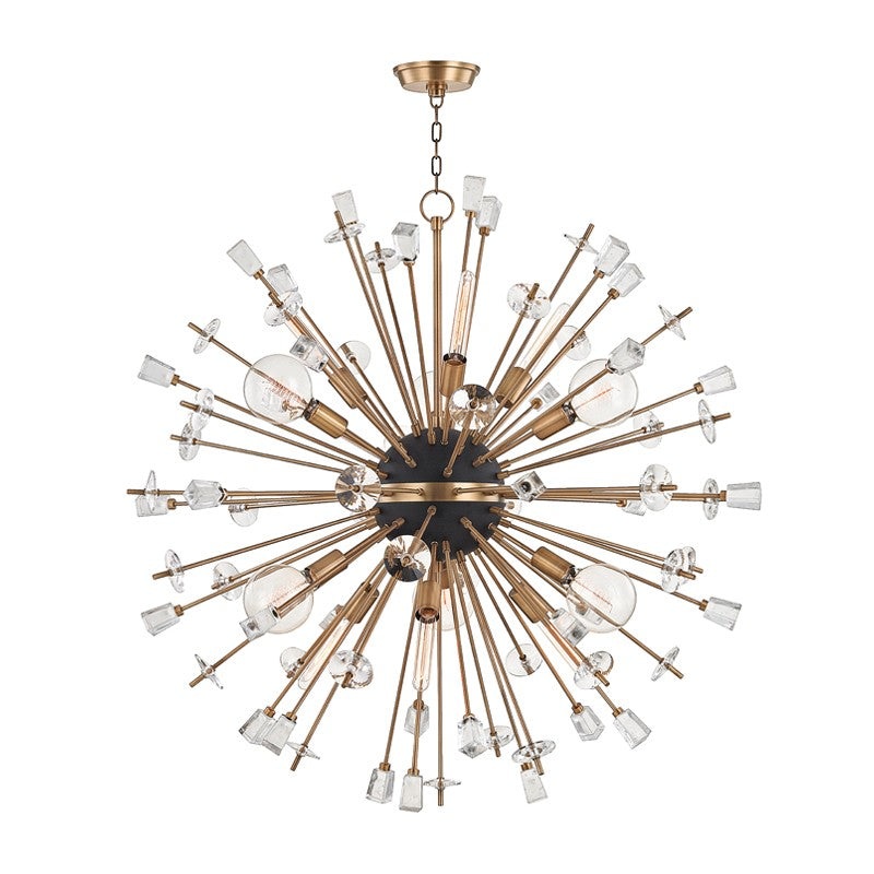 Hudson Valley 5046-AGB Liberty 12 Light Chandelier, Aged Brass