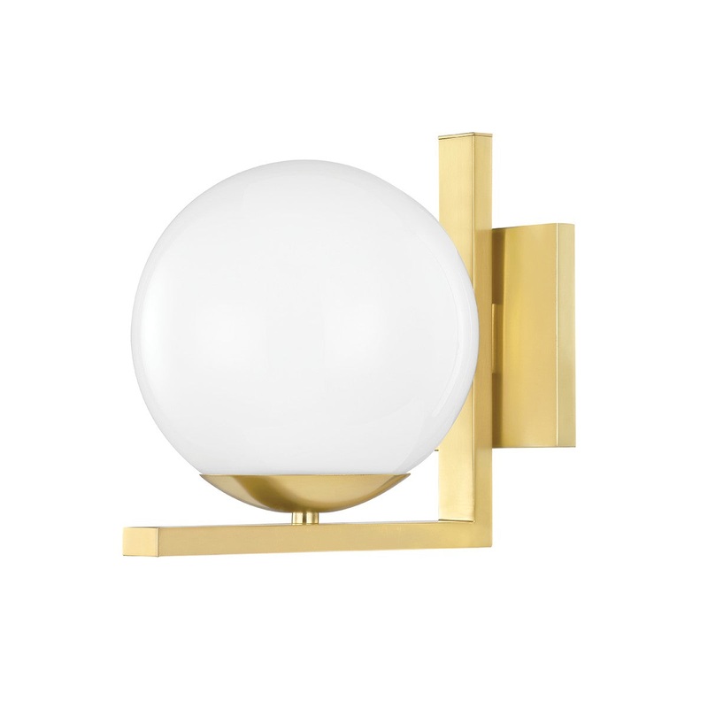 Hudson Valley 5081-AGB Tanner One Light Wall Sconce, Aged Brass (Discontinued)