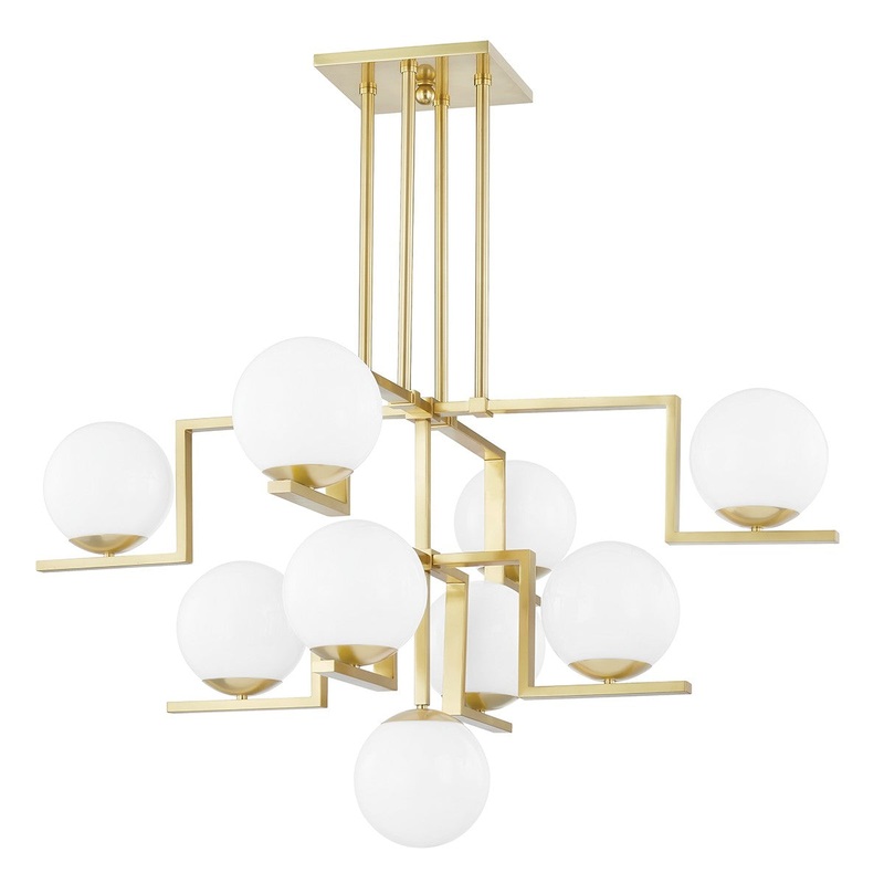 Hudson Valley 5089-AGB Tanner Nine Light Chandelier, Aged Brass (Discontinued)