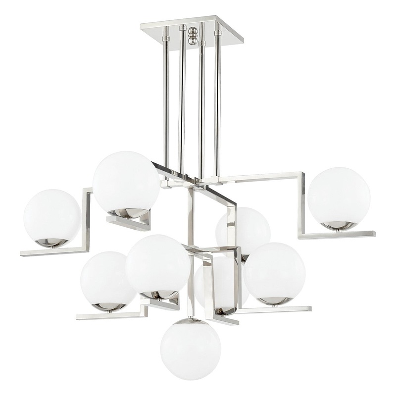 Hudson Valley 5089-PN Tanner Nine Light Chandelier, Polished Nickel (Discontinued)