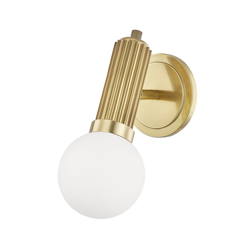 Hudson Valley 5100-AGB Reade One Light Wall Sconce, Aged Brass