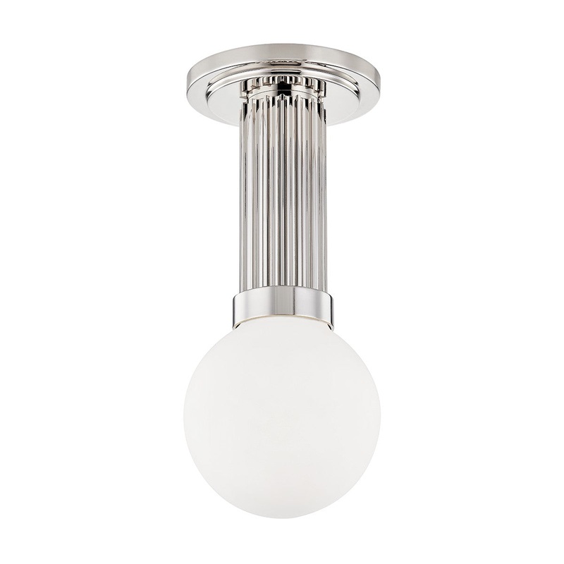 Hudson Valley 5106-PN Reade One Light Semi Flush Mount, Polished Nickel (Discontinued)