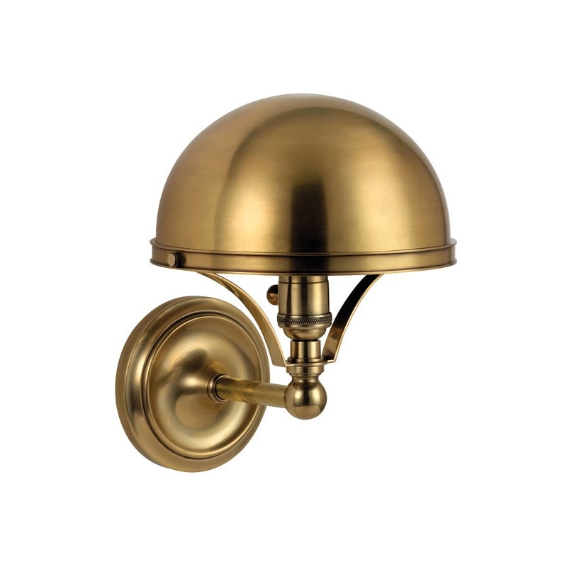Hudson Valley 521-AGB Covington One Light Wall Sconce, Aged Brass