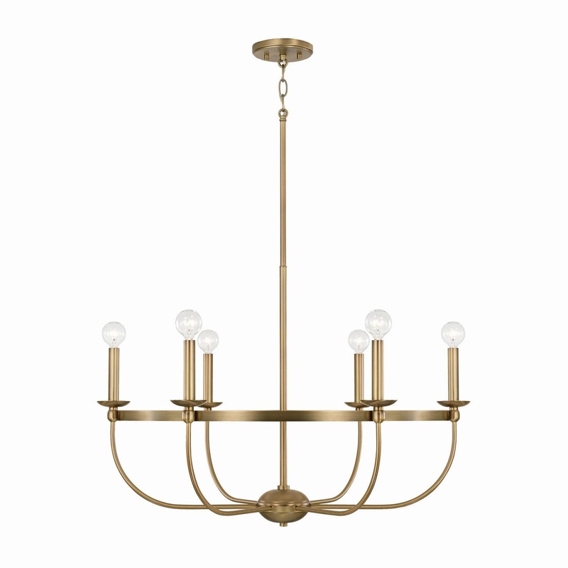 Capital Lighting 425161AD Rylann Six Light Chandelier, Aged Brass