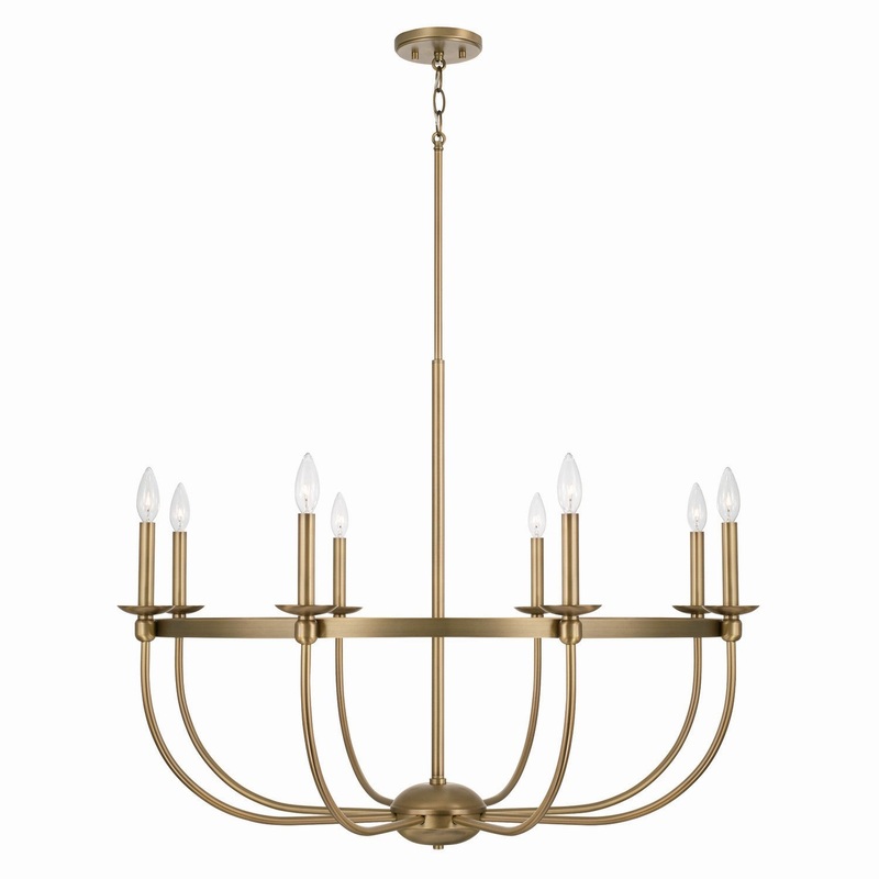 Capital Lighting 425181AD Rylann Eight Light Chandelier, Aged Brass