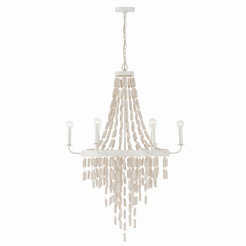 Capital Lighting 447761OW Carissa Six Light Chandelier, Organic White